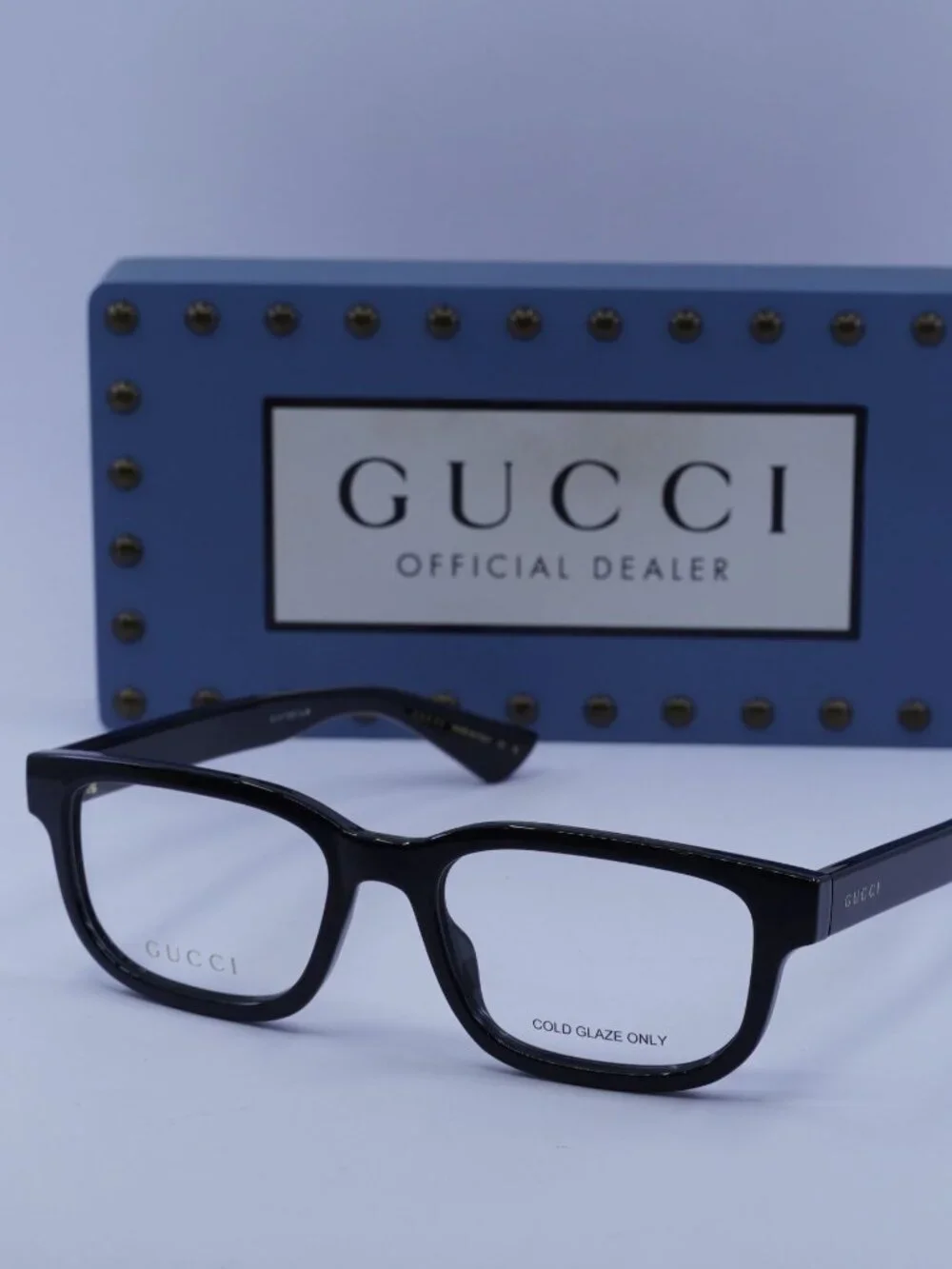 Gucci GG1584O 001 Rectangle Eyeglasses 53mm - Shiny Black